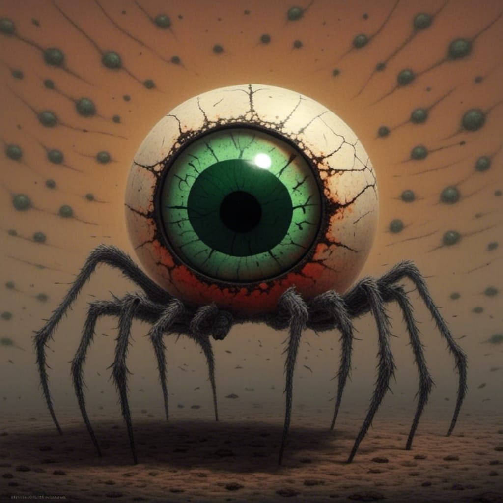 <lora:Zombie Fruit:1.0> Eyeball spider 