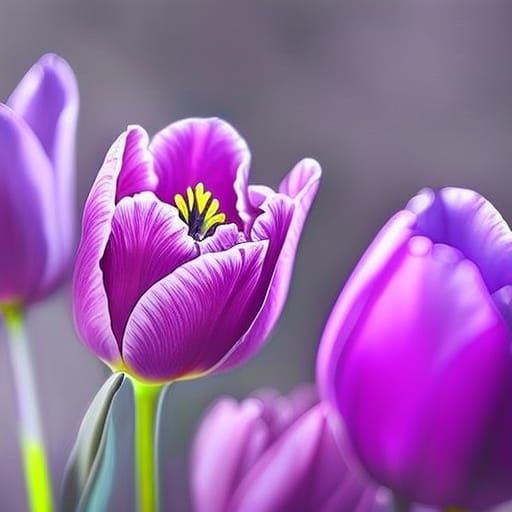 Tulip and rose flowers, black Purple, UHD, 16k resolution, unreal ...