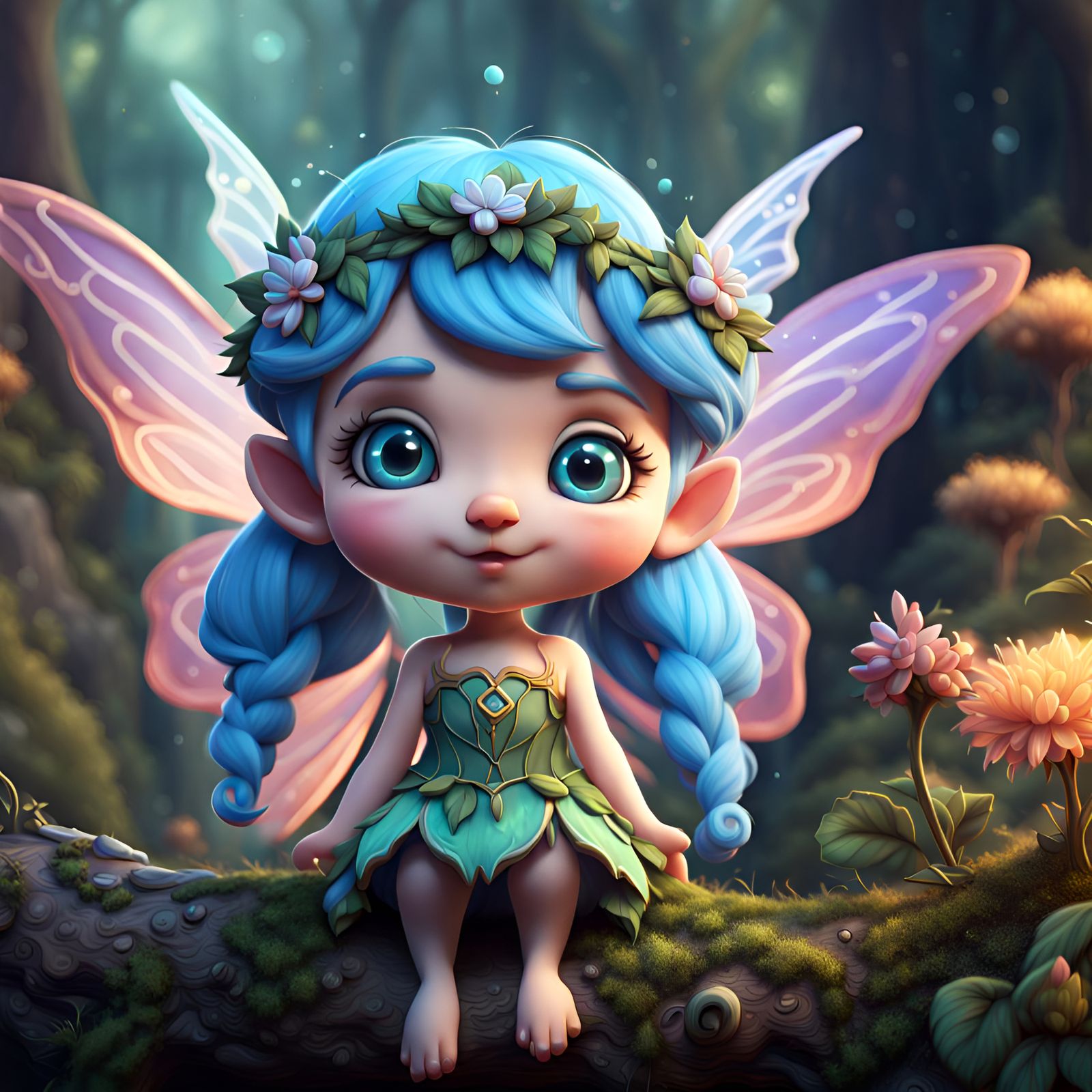 Portrait of a cute friendly fantasy fairy that has come up to you - AI ...