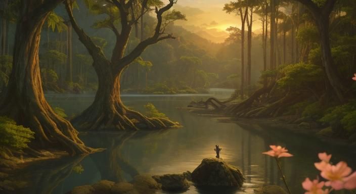 🏞️ In this captivating scene, inspired by sumatraism's arti...
