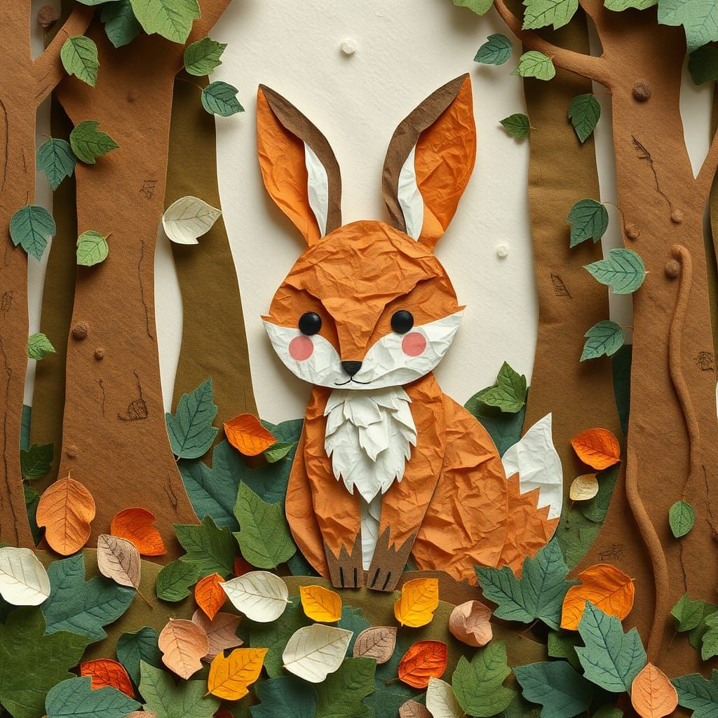 Paper Collage Fall Scene  by @viisipuu