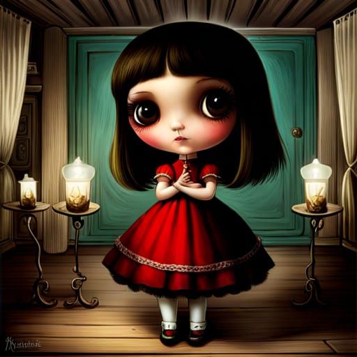 an other strange girl in red