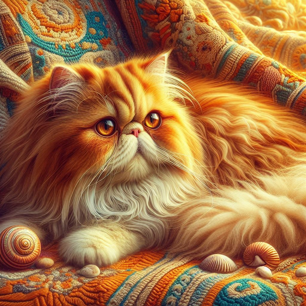 Persian Cat and Some Sea Shells
