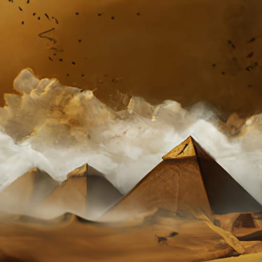 Sandstorm over the pyramids