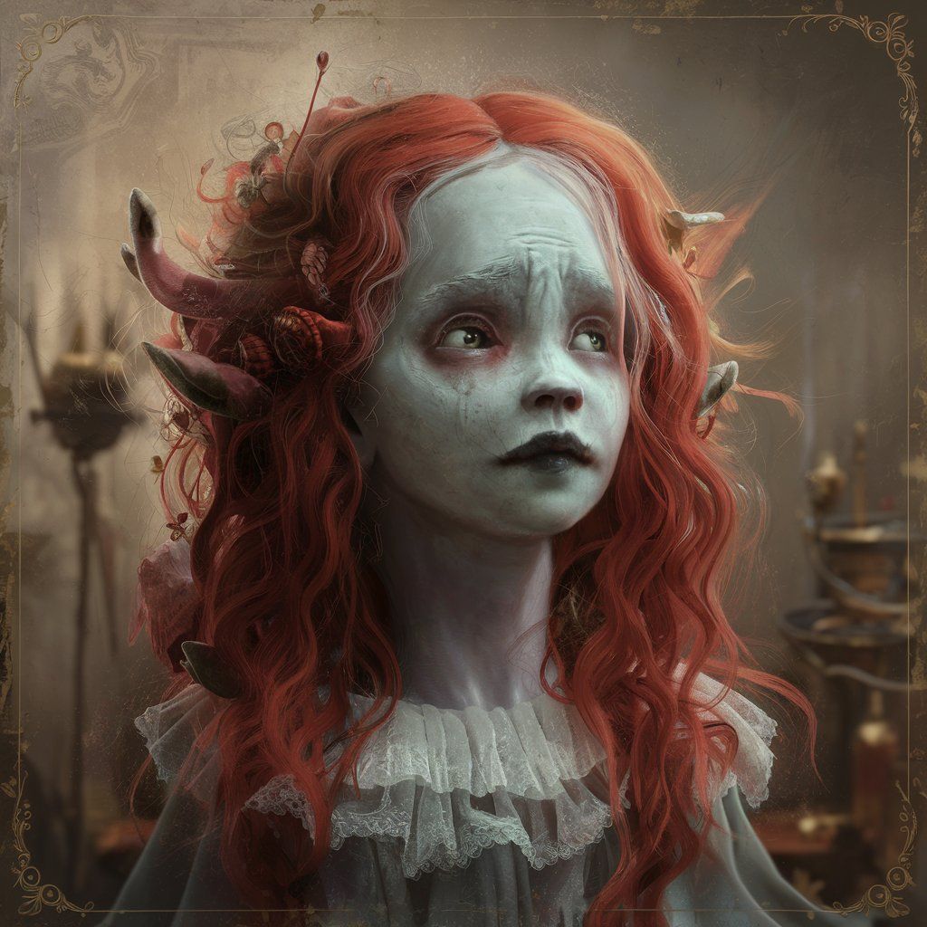 She wore a mask of white powder, a painted smile that couldn't hide the sadness in her eyes. Like a clown who had forgot...