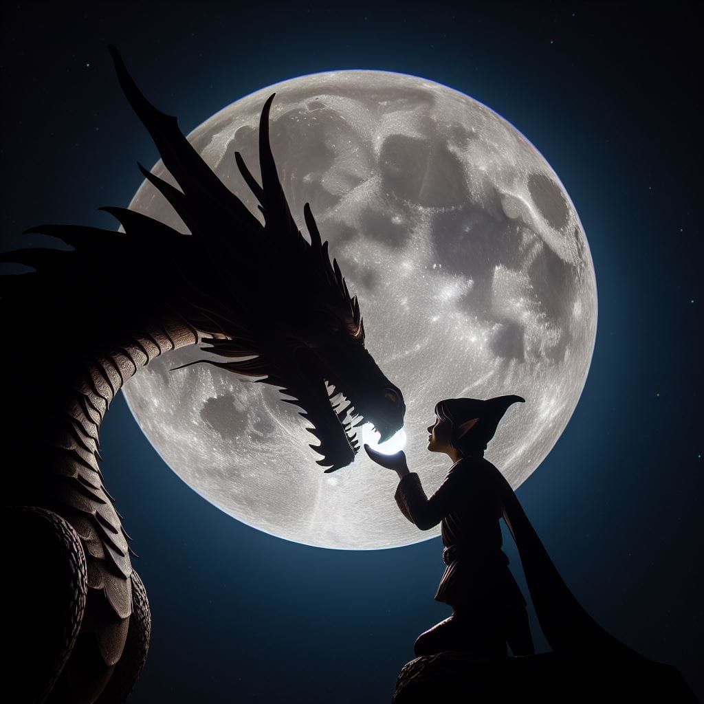 The Dragon Being Fed By the Elf