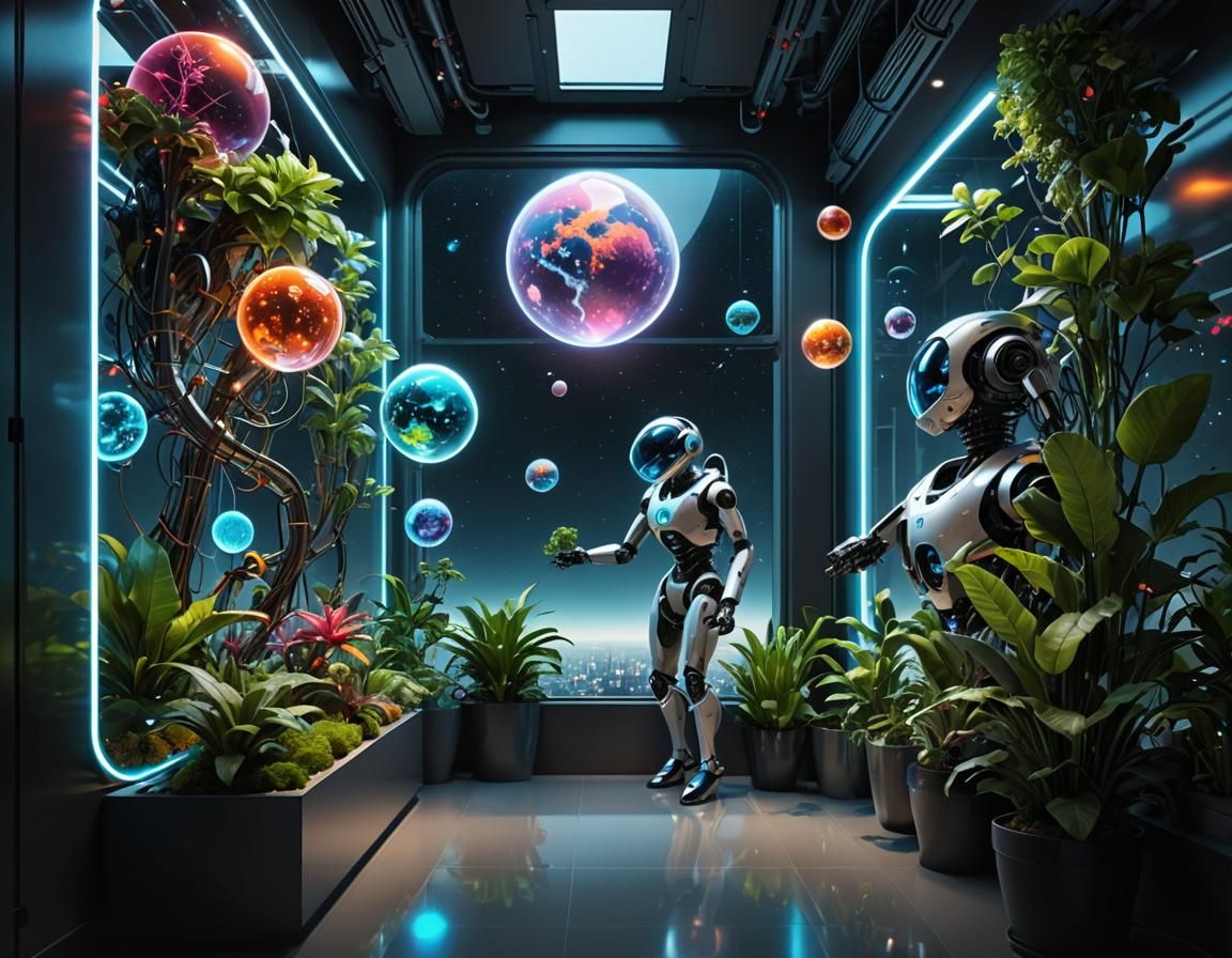 A.I. Scientist with their Biolab Crops and Plants - AI Generated ...