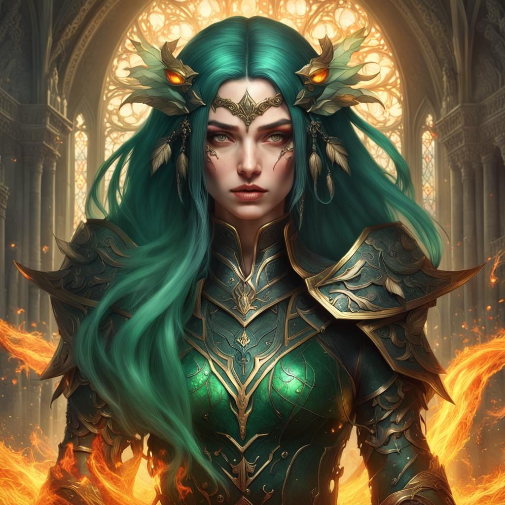 Emerald Elven Warrior - AI Generated Artwork - NightCafe Creator