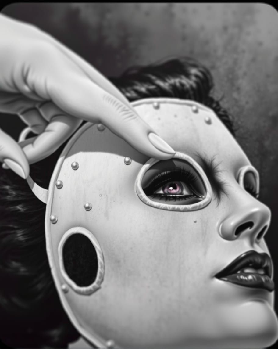 B&W Autopsy Photo of Shaved Head