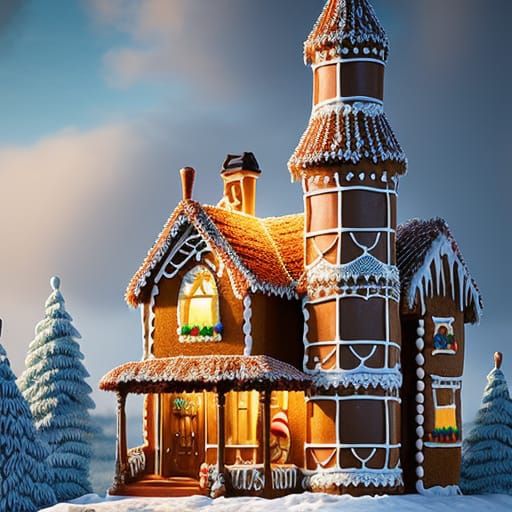Victorian Gingerbread House  by @VoidSparkles