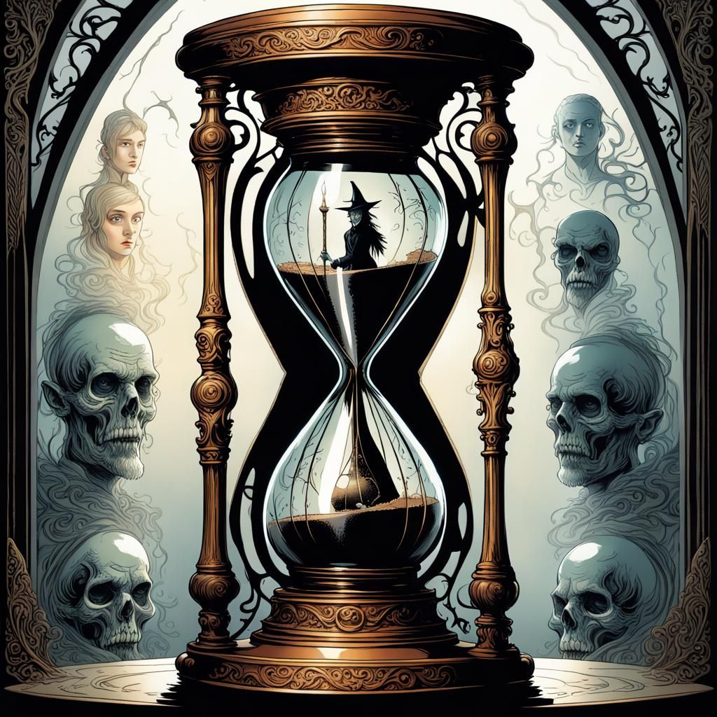 witch Hourglass, and the passing of time - AI Generated Artwork ...