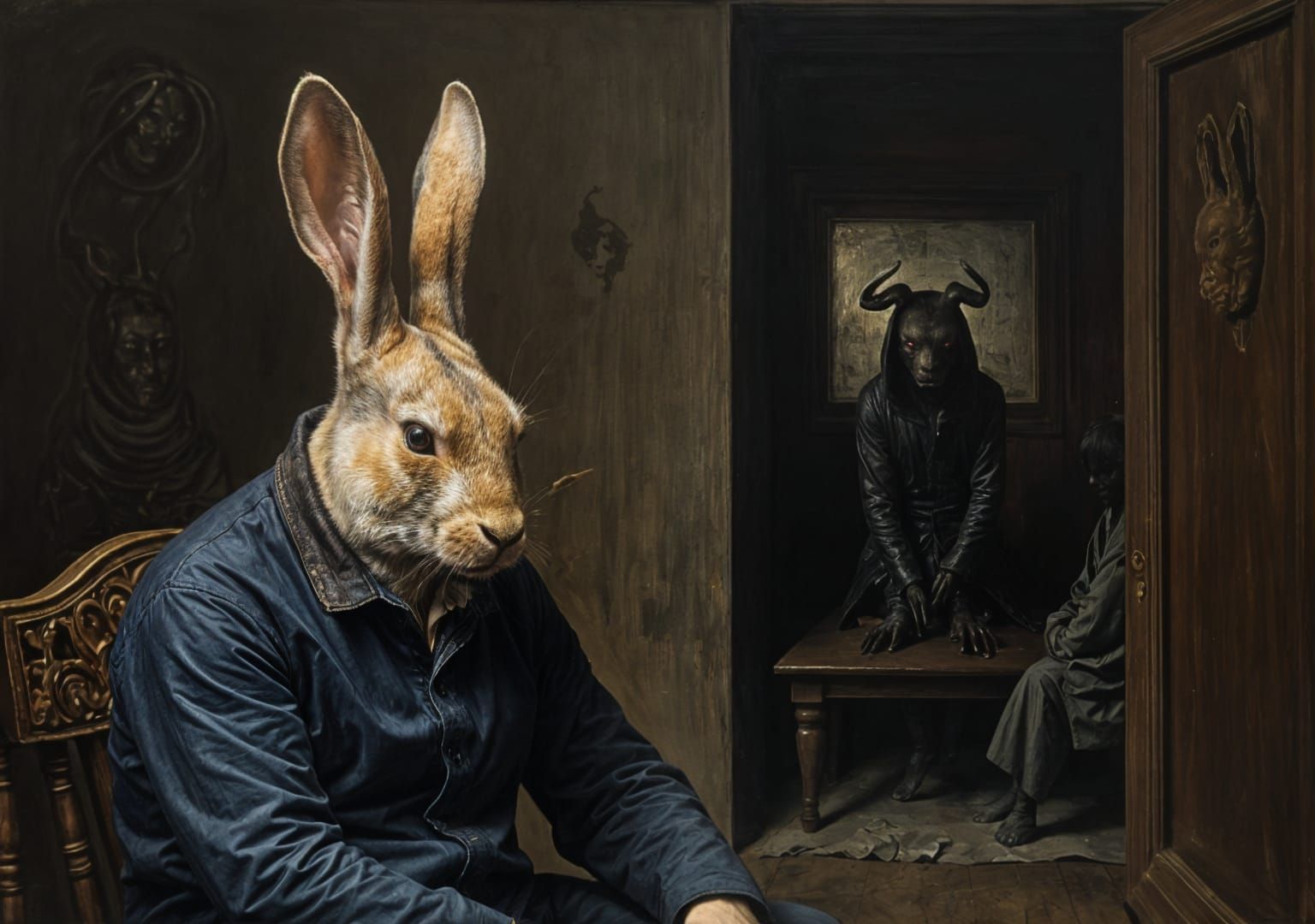 Rabbit, pensive.  by @Sbj