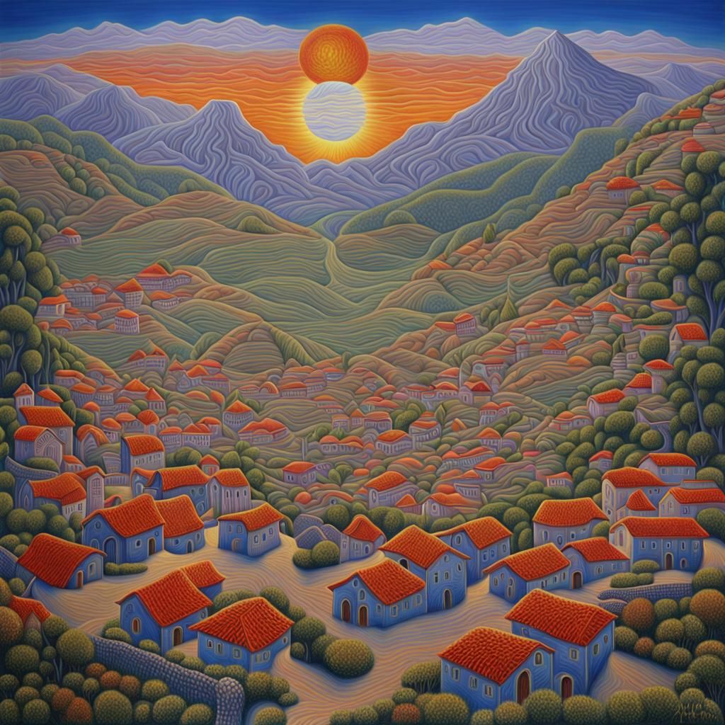 Village by the Mountain
