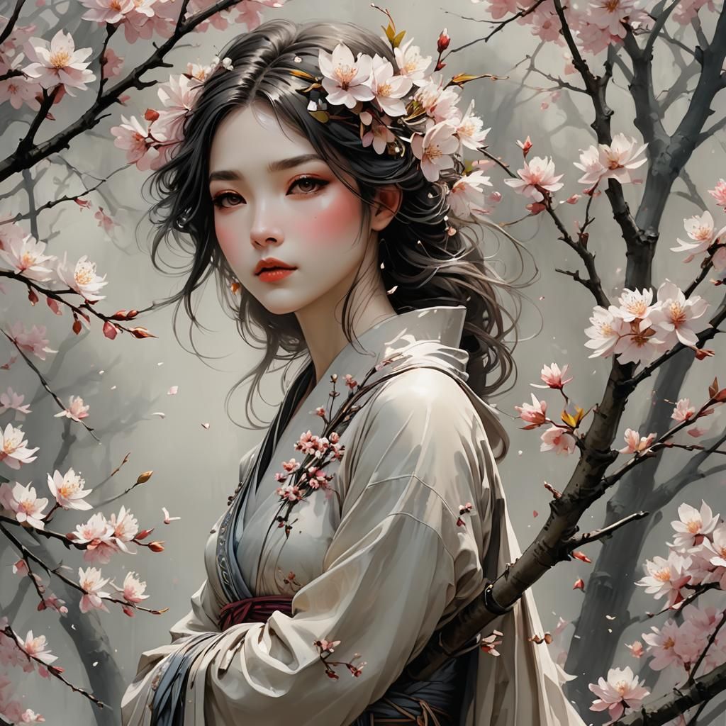 Cherry blossoms bloom