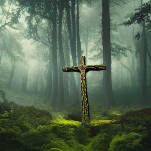 001 Lenormand Cross - Alone in the Forest Mist : r/nightcafe