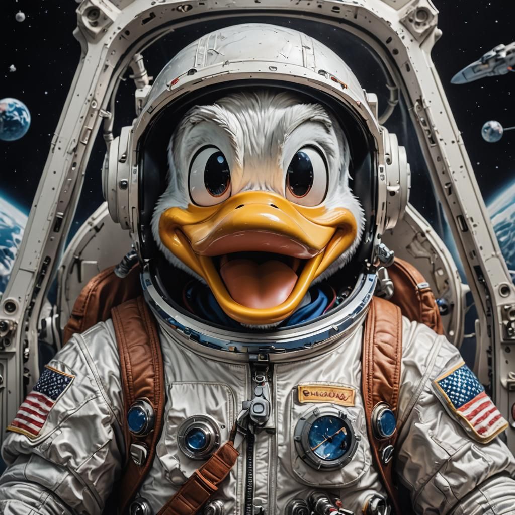 Donald Duck the astronaut - AI Generated Artwork - NightCafe Creator