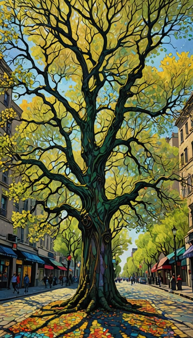 Street tree tarot monet-esque