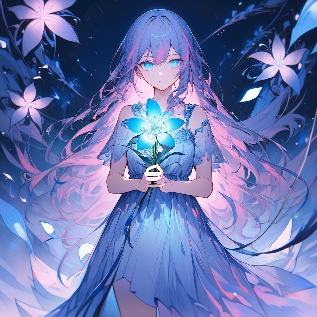 Girl with Luminescent Flower