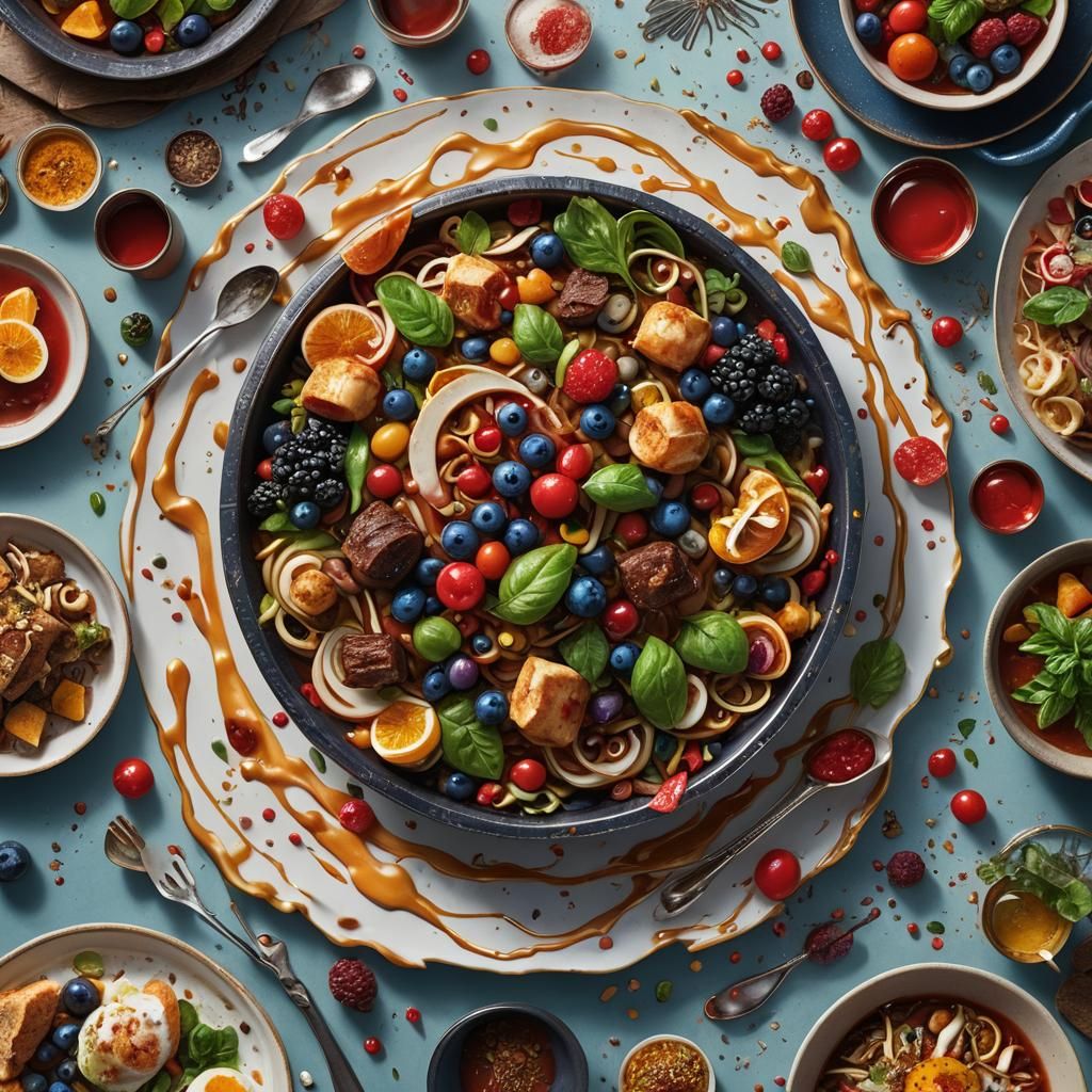 A Delicious food magazine cover with a close-up of a beautif...