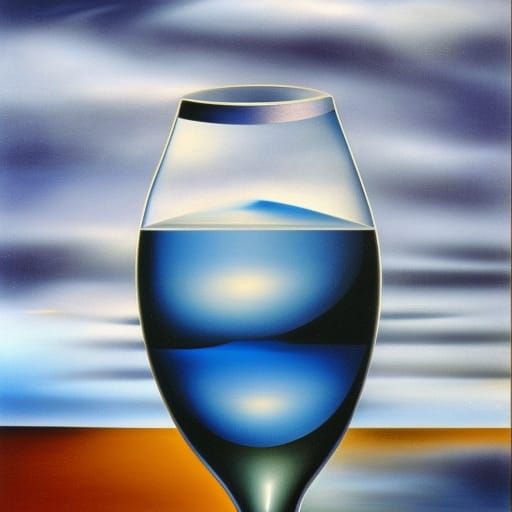 blue rose in a glass near the window with a storm in sky