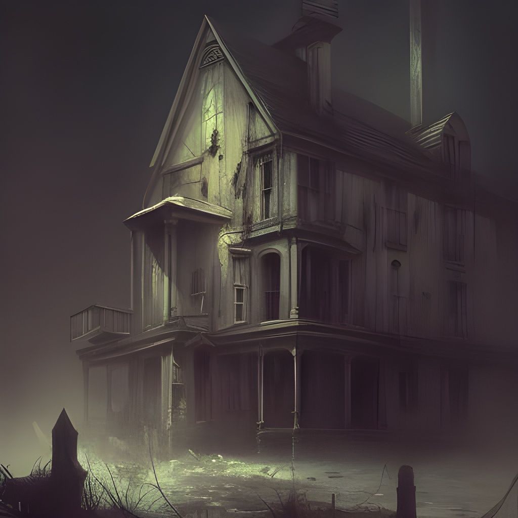 An old abandoned haunted house. I'd leave too!  by @Kim