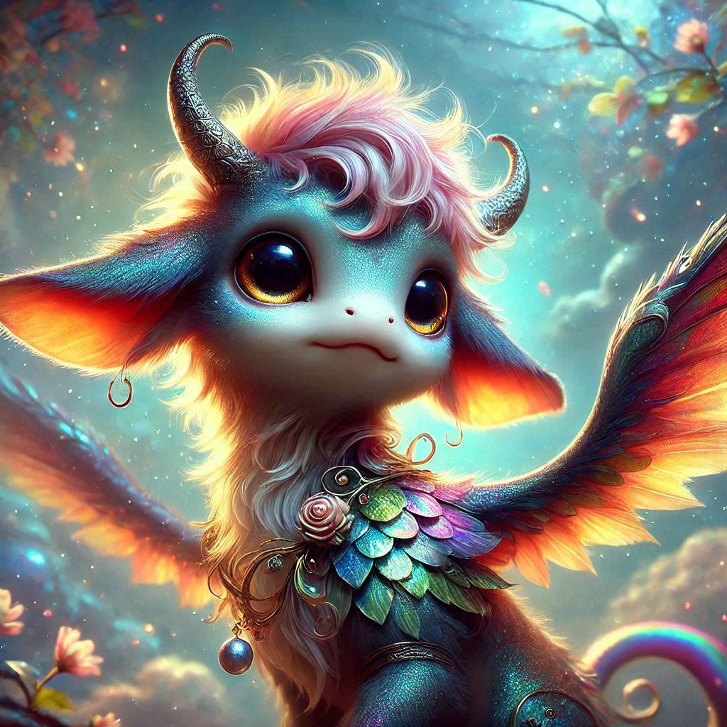 adorable fairy-tale fantasy creature portrait..