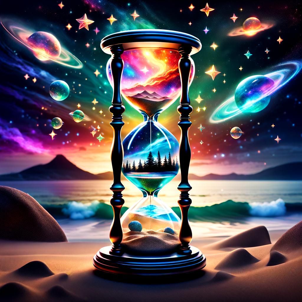 Cosmic Hourglass - AI Generated Artwork - NightCafe Creator