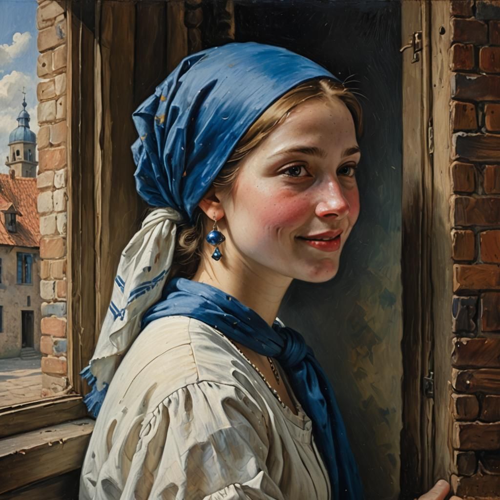 Woman at a window  by @Draftsman2