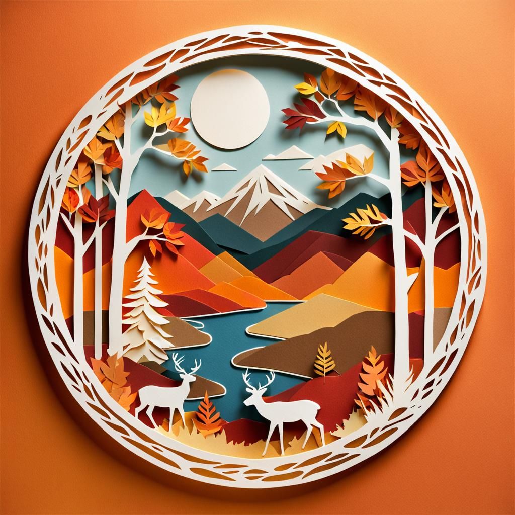 Creating a circular landscape picture made of paper in autumn colors
The landscape picture will have ...  by @AI