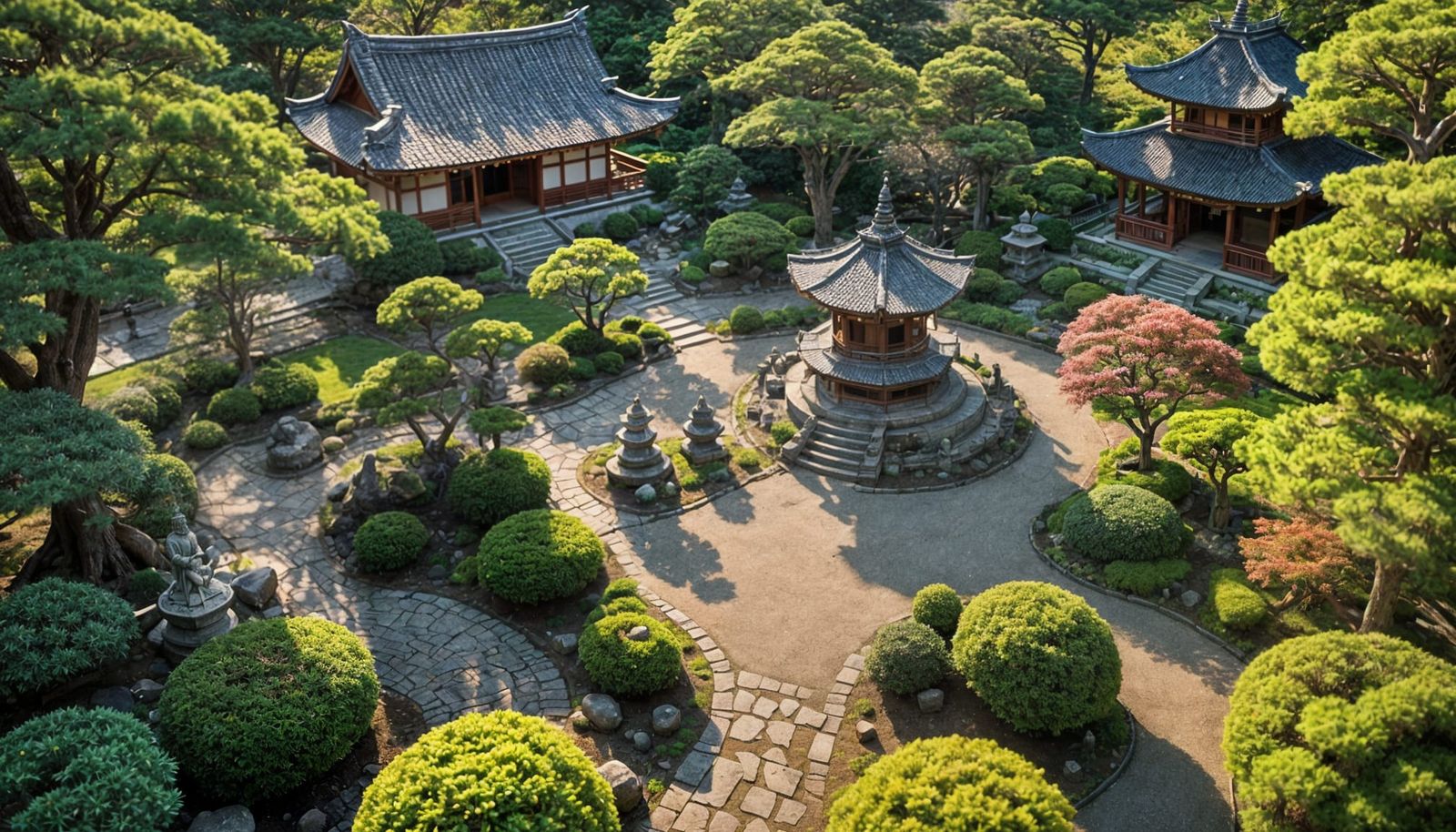 Bird's eye temple garden  by @Harmanna
