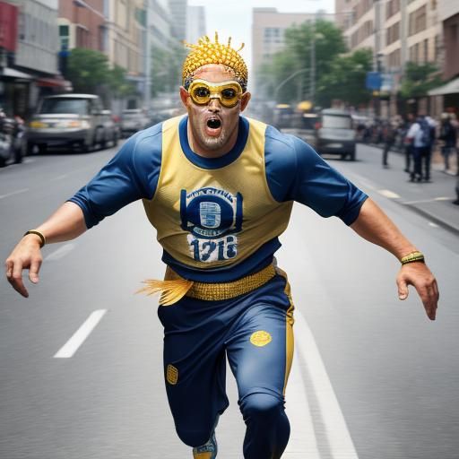 The man is chasing corn pops..