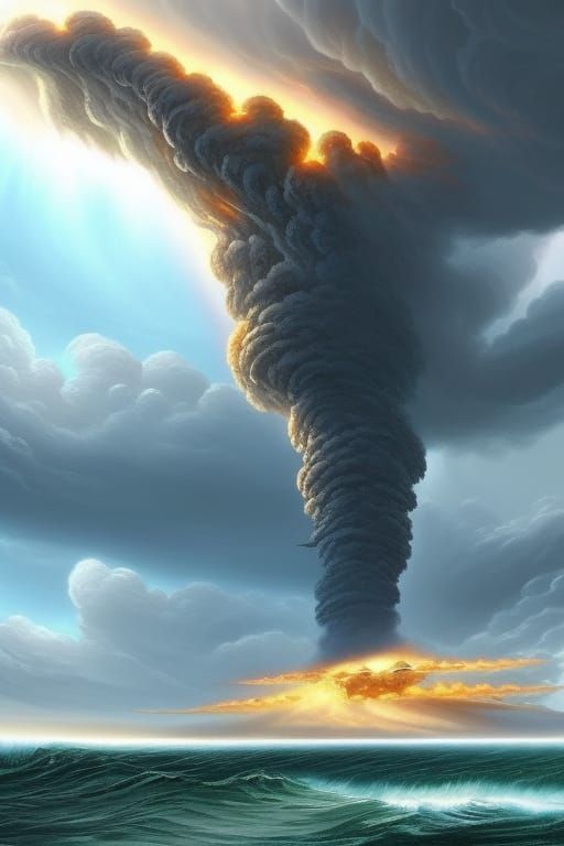 Massive tornado raging