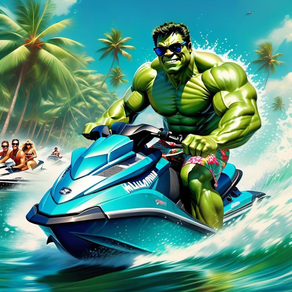 The Hulk on Vacation  by @Schmooz