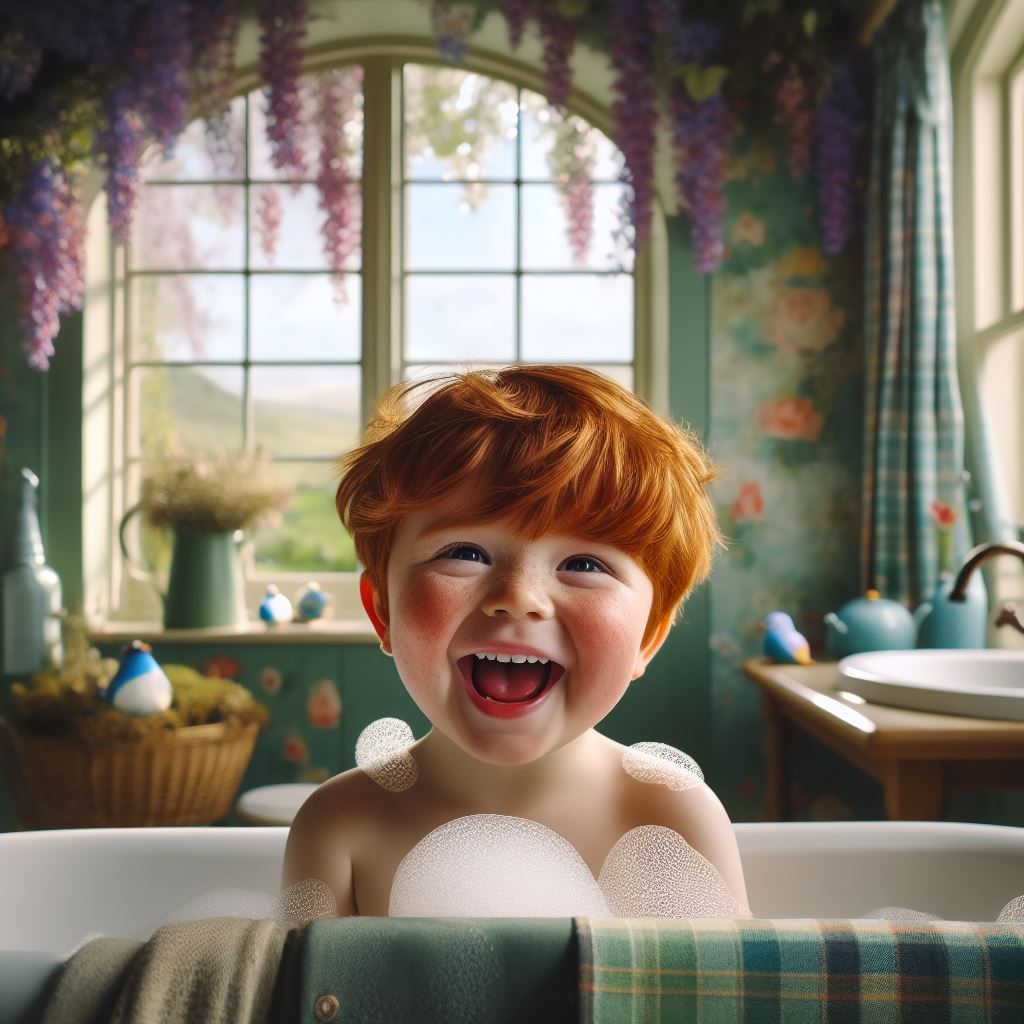 Aiden's like bursting bubbles ...of joy