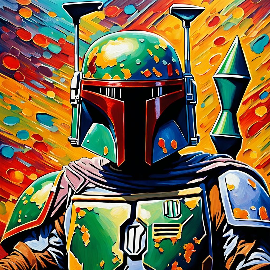 Boba Fett
  neo-impressionism expressionist style oil , smoo...