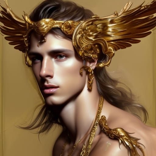 Extravagant ancient ethereal Victoria secret angelic male mo...