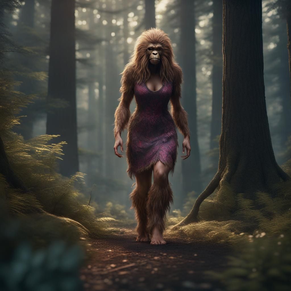 The lady sasquatch ai generated artwork nightcafe creator