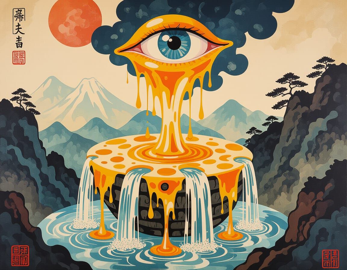 Japanese molecular cheese fountain  by @Harry-Lagman