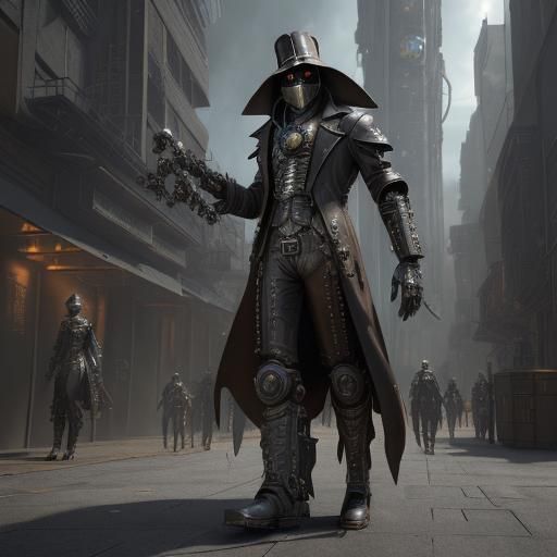 Future steampunk Plague doctor