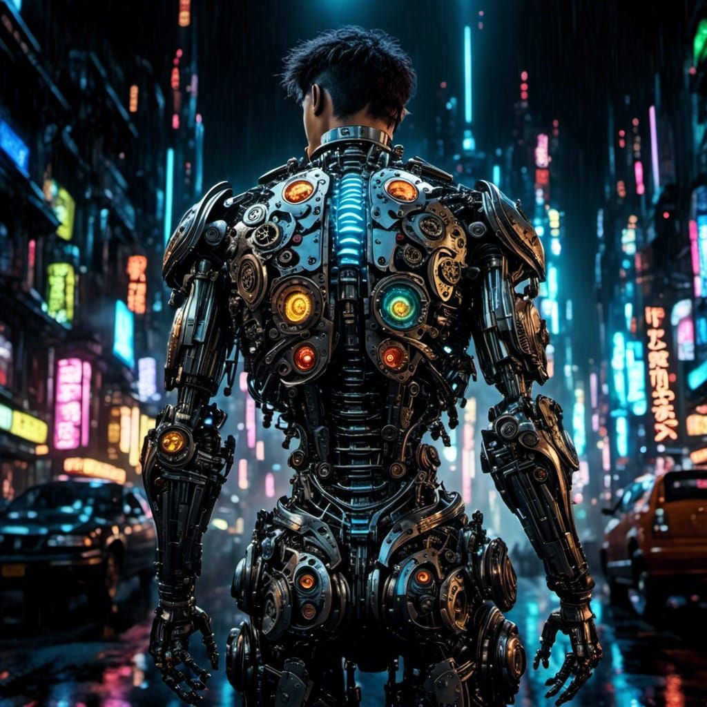 Cyborg anatomy, colourful