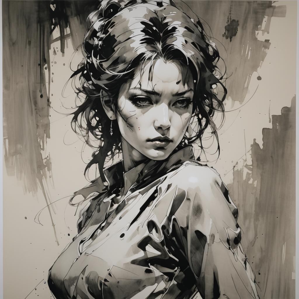 Woman (Yoji Shinkawa) - AI Generated Artwork - NightCafe Creator