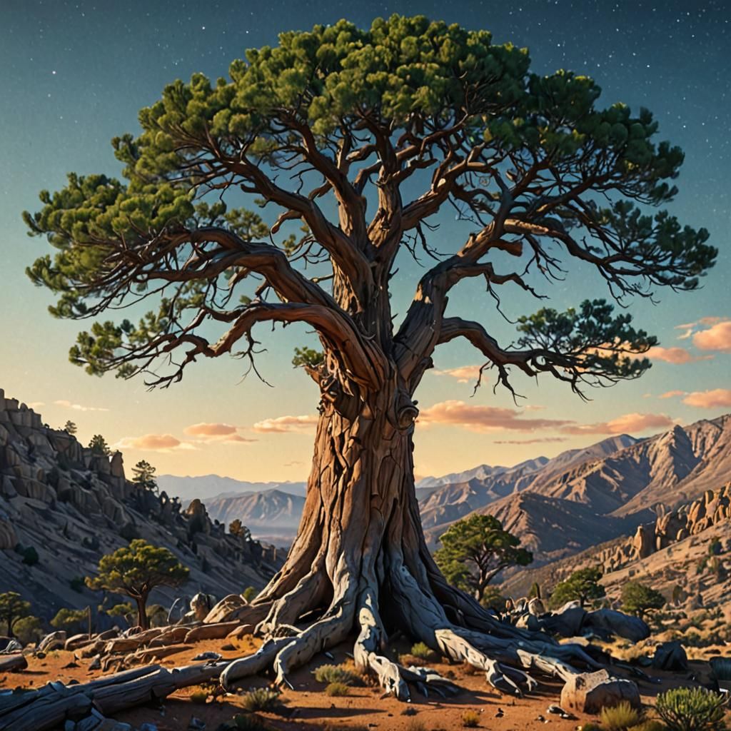 The oldest tree in the world is a spinous pine growing in Ca...