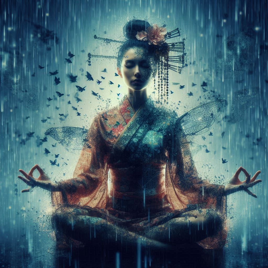 double exposure beautiful fantasy portrait landscape..