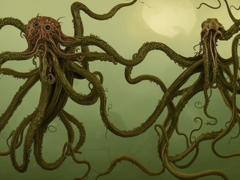 a humanoid entity appear as heaps of rotting vegetation and ...