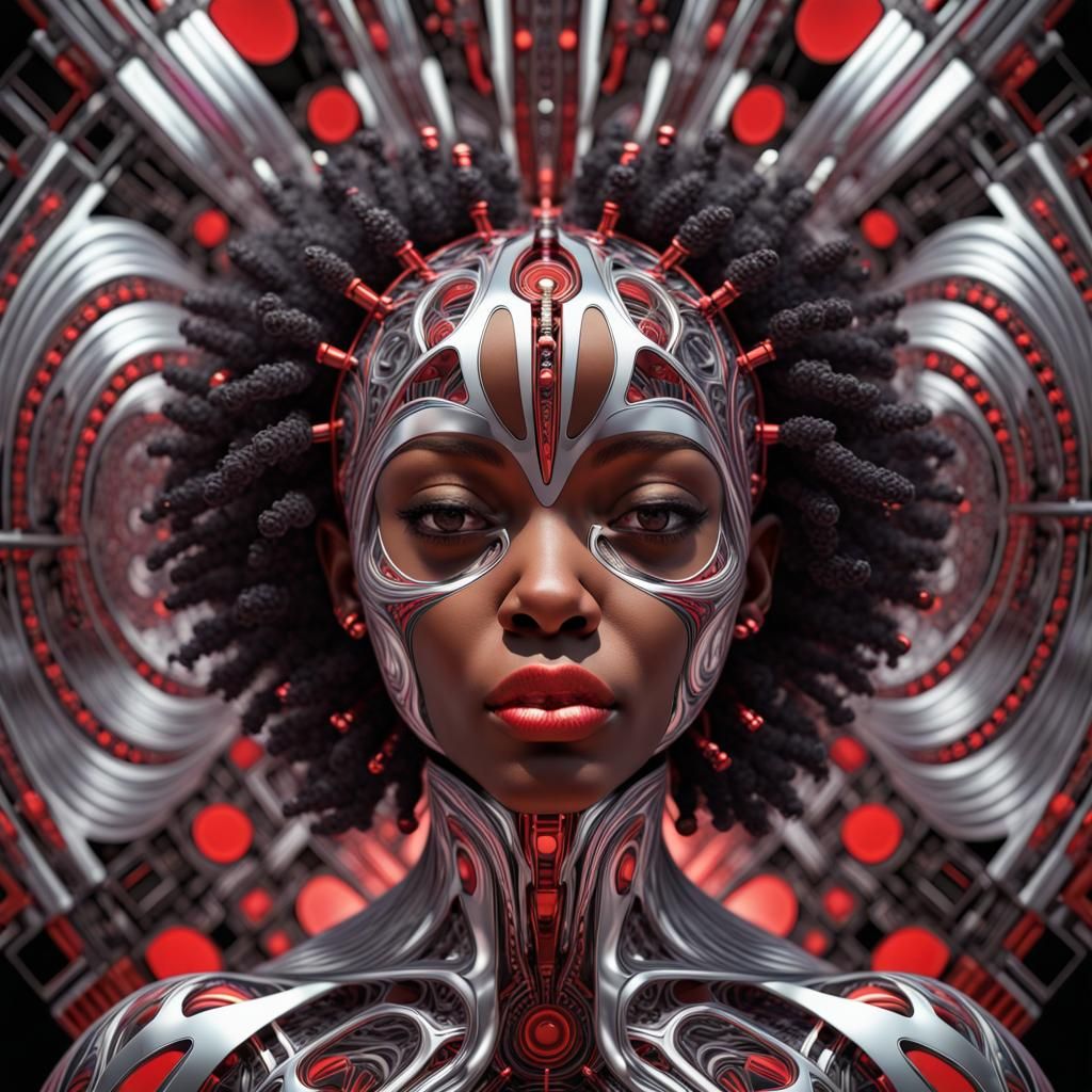 Kaleidoscopic Visions' Of An Ebony Female - Ai Generated Artwork 