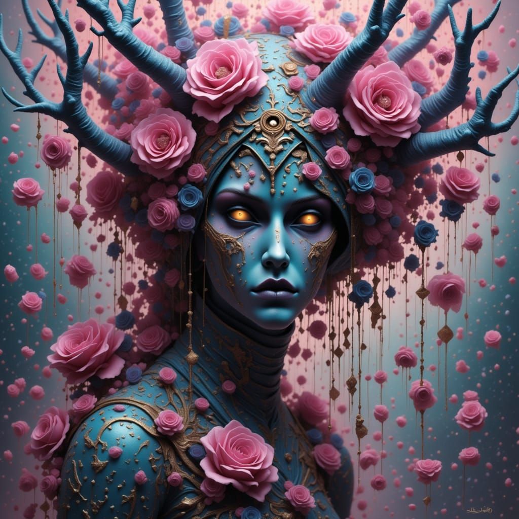 <lora:PastelCreatures:1.0>a beautiful woman beautiful complex detailed eldritch entangled ominous mysterious