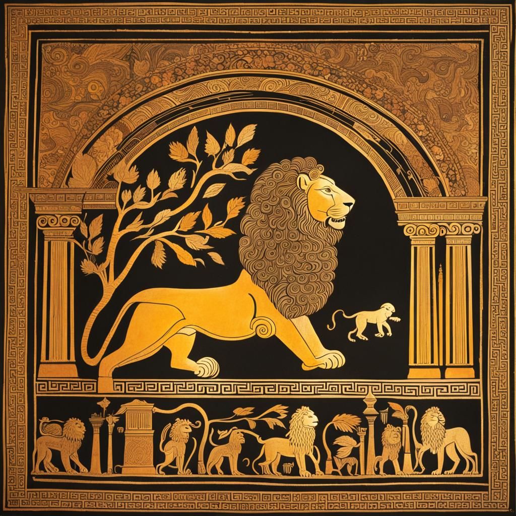 Greek Lions. - AI Generated Artwork - NightCafe Creator