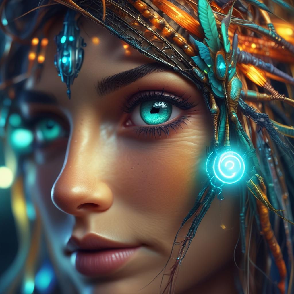 Futuristic warrior princess