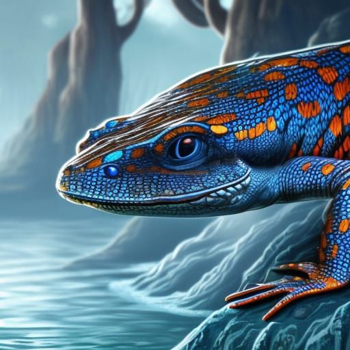 water lizard evolved - AI Generated Artwork - NightCafe Creator