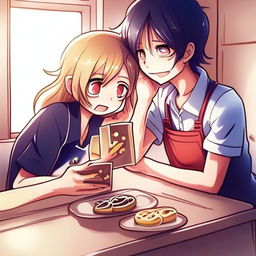 Overdramatic  workers giving each other 
cookies